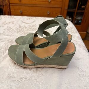 NWT Caslon Libbie Light Green Wedge Sandal 7.5